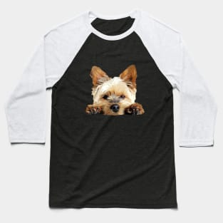 Yorkie Cuteness - Yorkshire Terrier Puppy Dog Paws Baseball T-Shirt